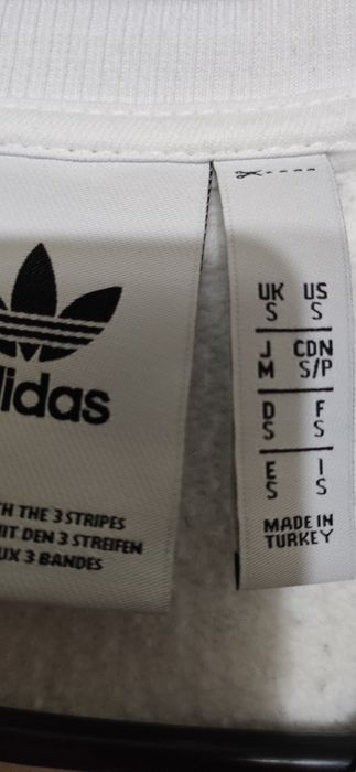Bluza Adidas Originals blanc Trefoil noir  Zip orginalna z logami