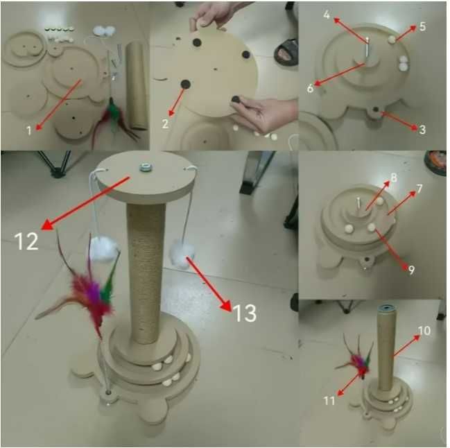 Drapak sizalowy z torami i zabawkami 45 cm