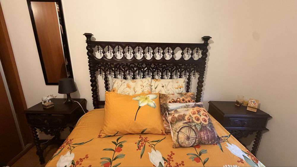 Cama antiga madeira 190x140