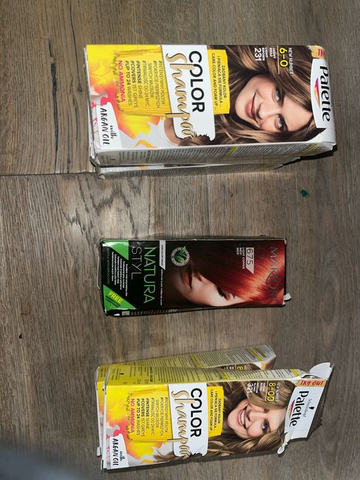 Farby i szampon koloryzujący do włosów Palette, Marion – jasny brąz, miedź, blond