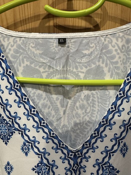 Przepiękna,nowa,biało-niebieska sukienka rozm.xl