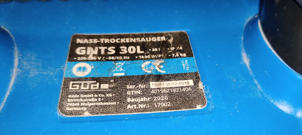 Odkurzacz przemysłowy Gude GNTS 30L 1600W