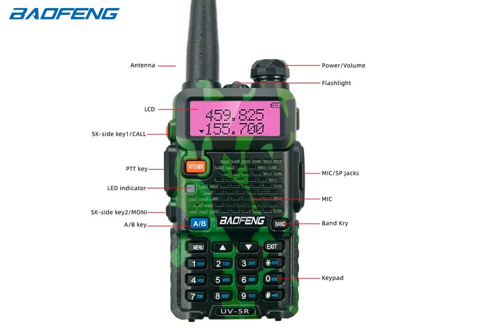 Rádio Baofeng UV-5R Carmo Banda Dupla VHF UHF 5wats