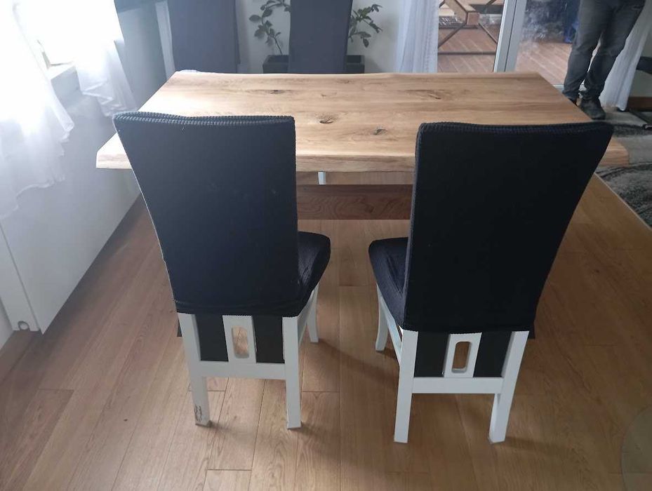 Ława Dębowa Loft Nowoczesna Lite Drewno Dąb Masywne Nogi
