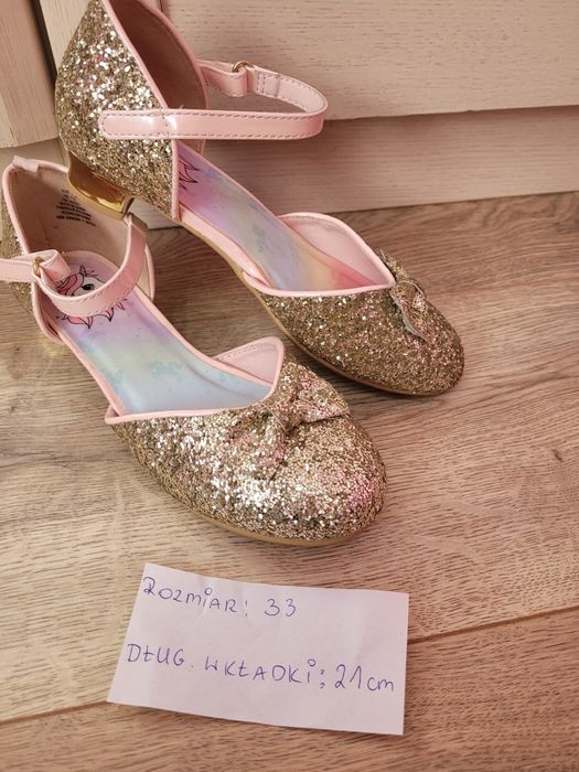 Buciki ,Pantofelki brokatowe dziecięce H&M roz 33