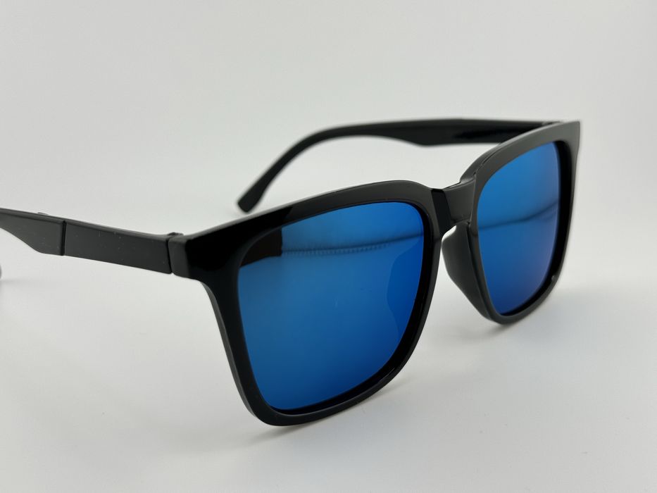 Okulary przeciwsłoneczne męskie lustrzanki niebieskie