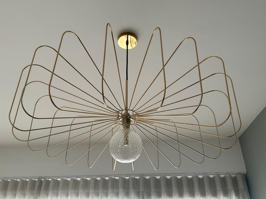 Candeeiro Dourado C/ Lampada LED Decorativa