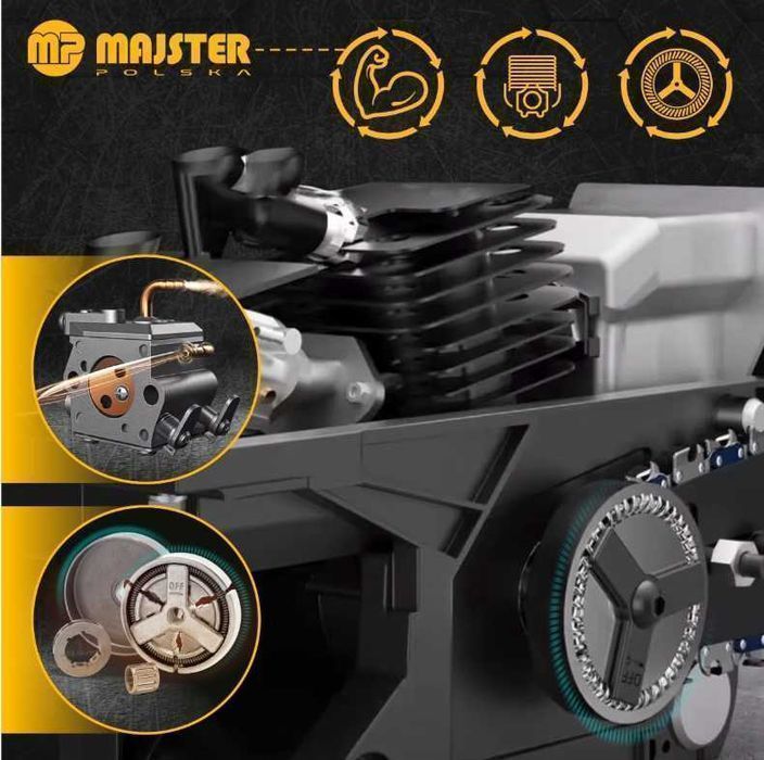Mocna Piła Spalinowa MAJSTER 2 Prowadnice 16'' i 18'' Zestaw 5.7KM
