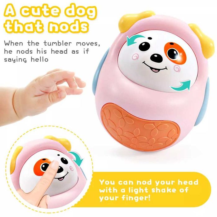 Tumbler Grzechotka Zabawka Cartoon Pies Tumbler