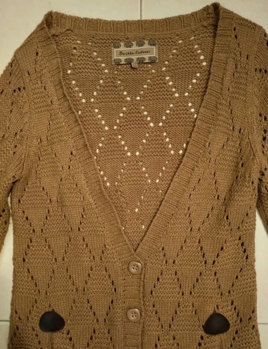 Casaco de malha comprido da Bershka