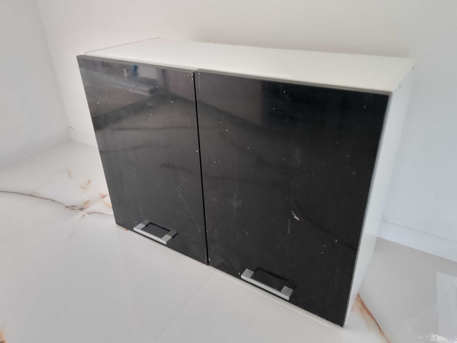 Szafka wisząca Czarna Wysoki połysk kuchnia kuchenna Szeroka 80cm duża