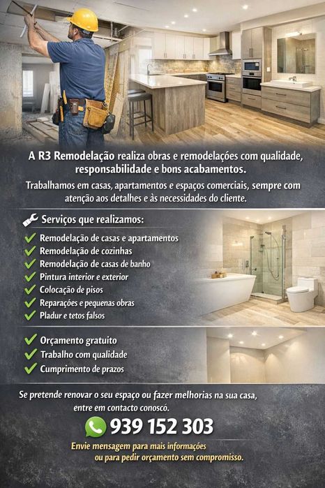 R3 Remodelação – Obras e Remodelações.
