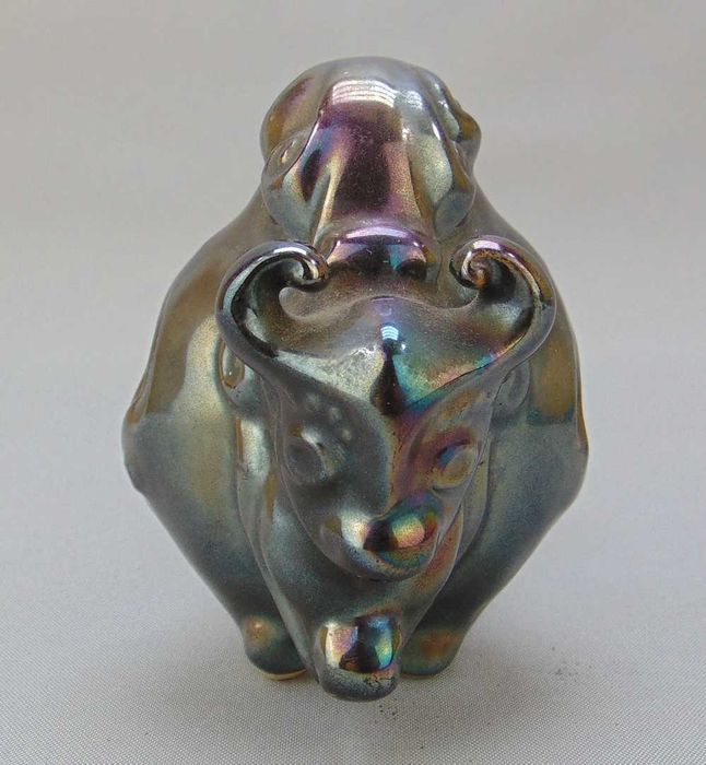 Figurka Żubra, Bizona - Porcelana Mińsk