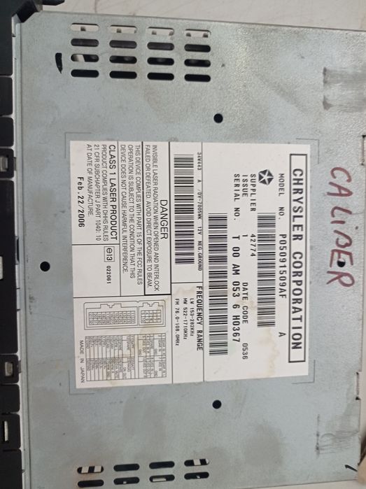 Магнітола CD Dodge caliber 2006р 05091509AF