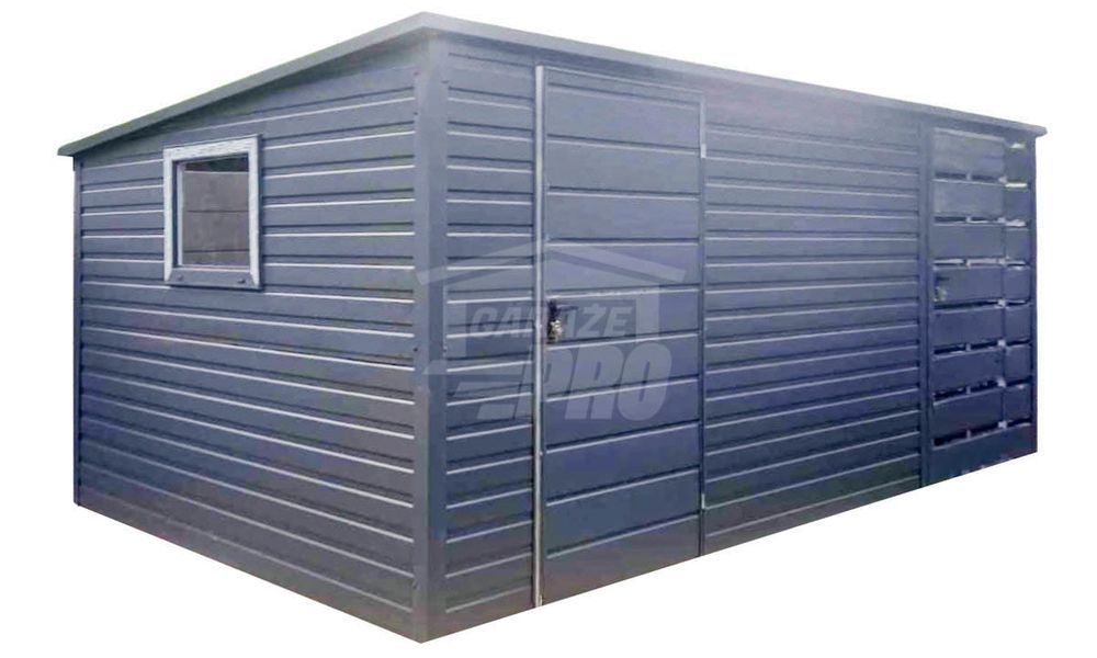 Schowek Domek Ogrodowy 4x2,5 + Wiata 1,5m 2x Drzwi Okno Dach GP435