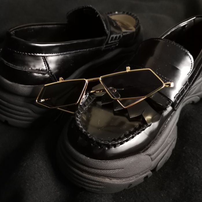 WYPRZEDAŻ Loafersy mokasyny wsuwane czarne Zara 39