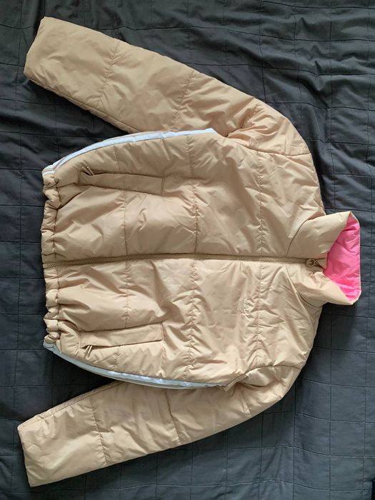 Демісезонна куртка Adidas (Short Puffer Jacket НM2614 Бежевий Loose Fit)