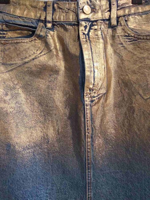 Юбка джинсовая Zara с золотым напылением