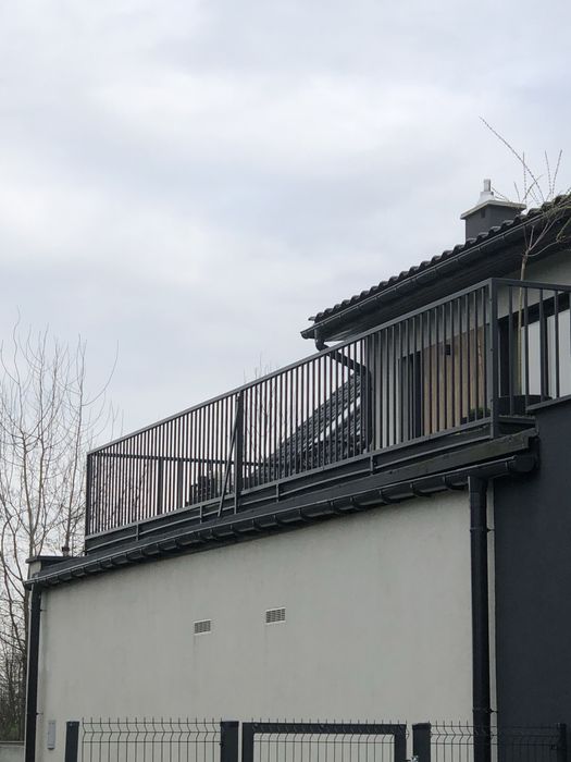 Ogrodzenie panelowe betonowe balustrada schody stalowe