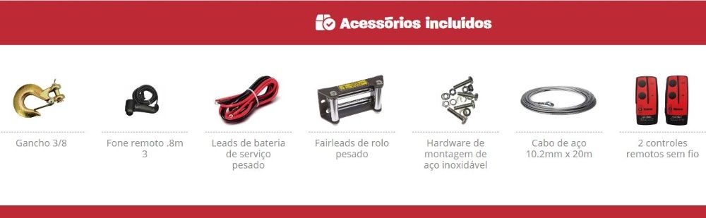 PROMOÇÃO 10% DESCONTO Guincho Phantom 13500lbs 12V