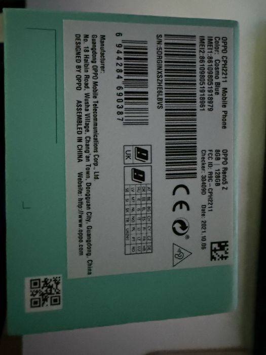 Oppo Reno 5Z 5G CPH2211 Cosmo Blue 8/128GB