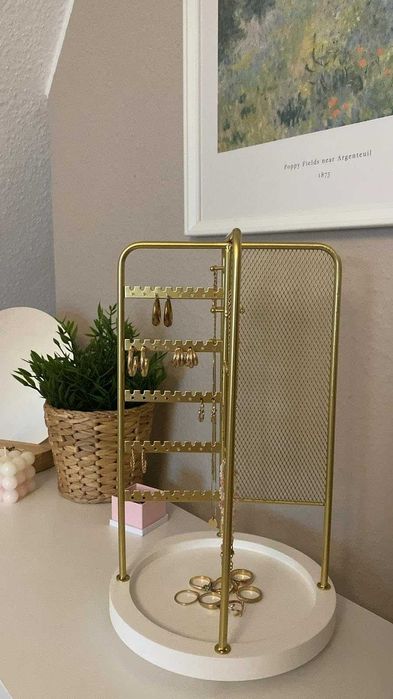 Obrotowy szkatułka stojak na biżuterię organizer ekspozytor glamour