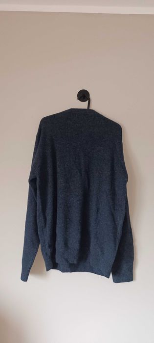 Sweter z wełny jagnięcej L grafitowy