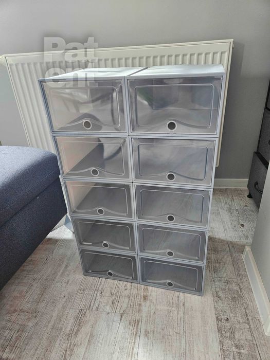 Organizery 10 sztuk pudełka do przechowywania szare dom modułowe