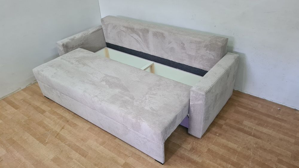 Nowa sofa automat sprężyny sztruks welur plusz kanapa wersalka tapczan