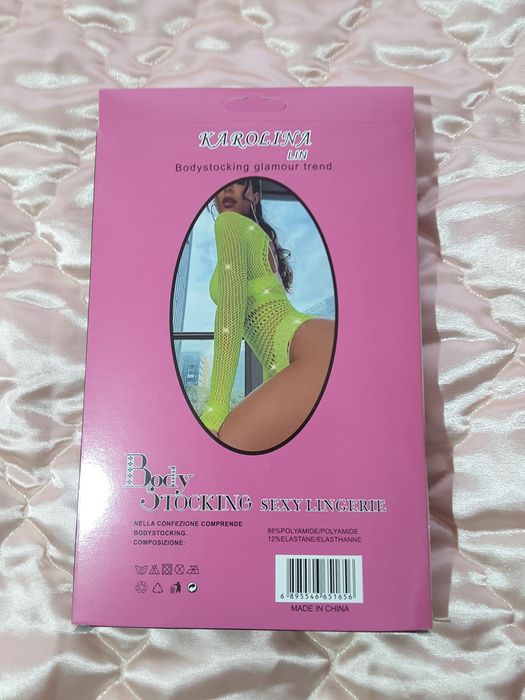 Bielizna damska body stocking zielona