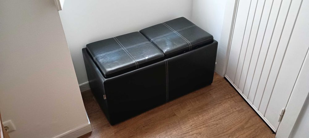 Banco Baú Multiuso em Couro Sintético - Como Novo