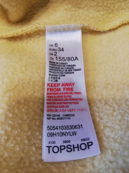 Bluza dziewczęca z kapturem żółta TOP SHOP rozm 34