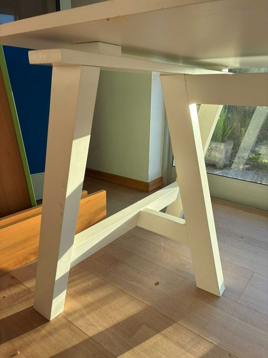 mesa de reuniões branca, 200x100cm