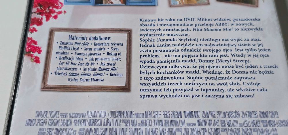 Płyta DVD z filmem  Mamma Mia!