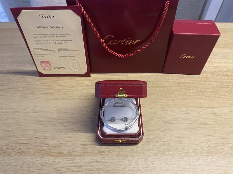 Жіночій набор Cartier кільце, сережки, браслет