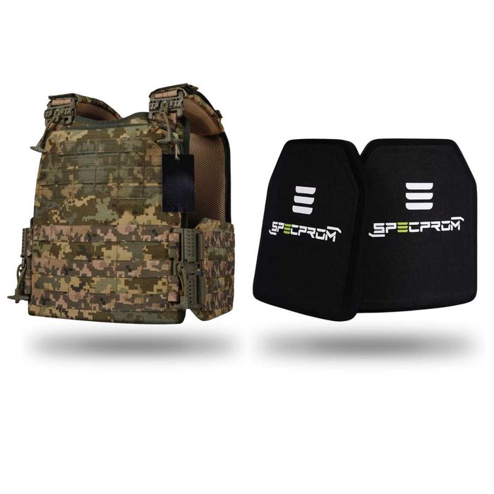 Полегшений бронежилет 6 класу ДСТУ (кераміка) Вагою 6кг. Піксель ММ14.