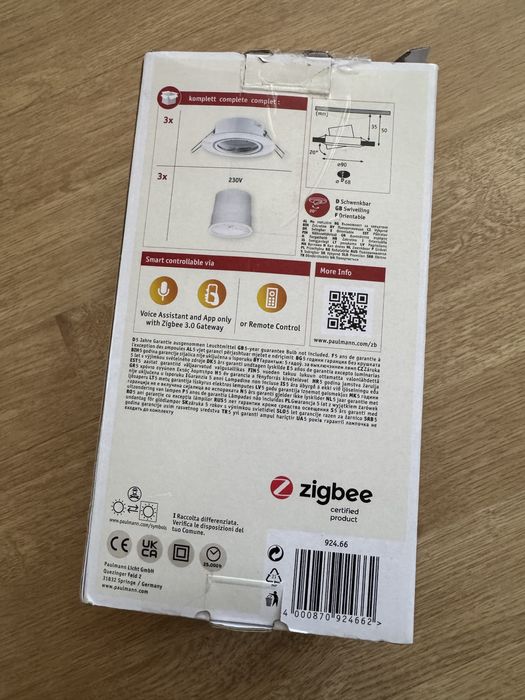 3x RGB halogeny Zigbee Paulmann 924.66