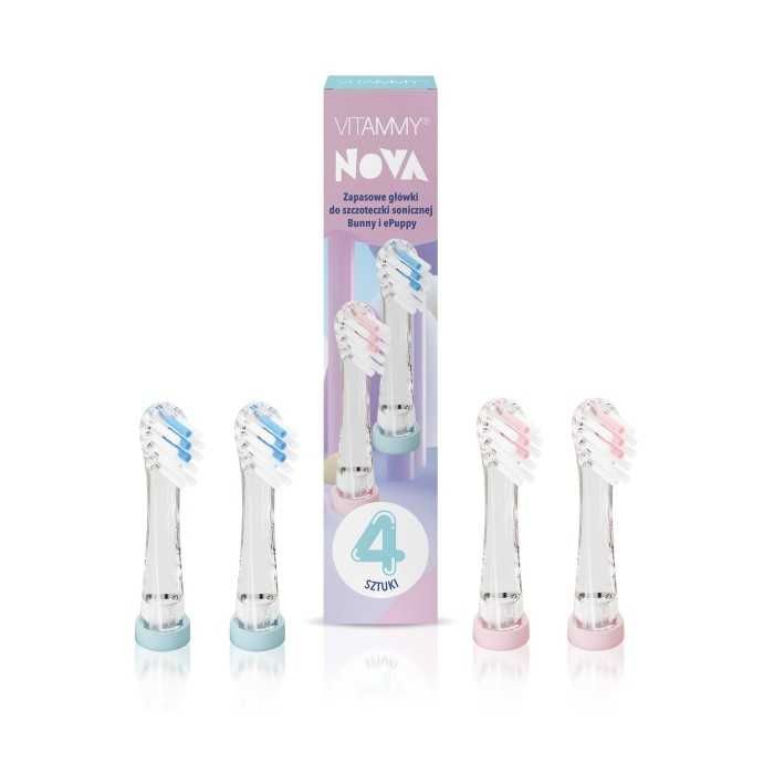 POWYSTAWOWY /Zestaw końcówek do szczoteczki sonicznej ePUPPY BUNNY dla dzieci od 3 do 6 lat, 4 szt VITAMMY NOVA