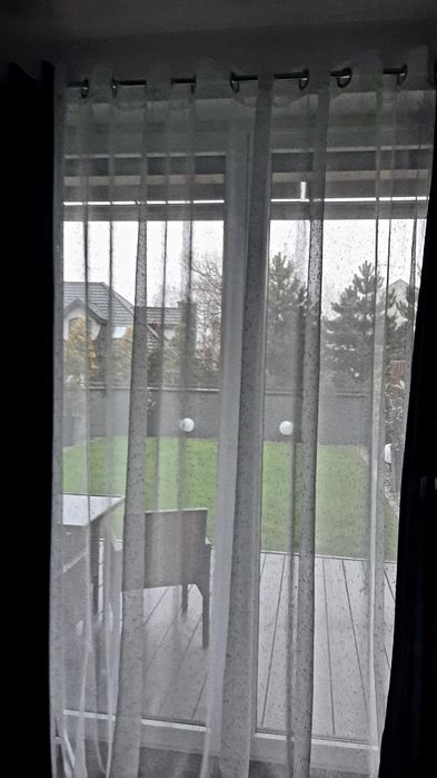 Firana na przelotkach srebrny szron 2 sztuki