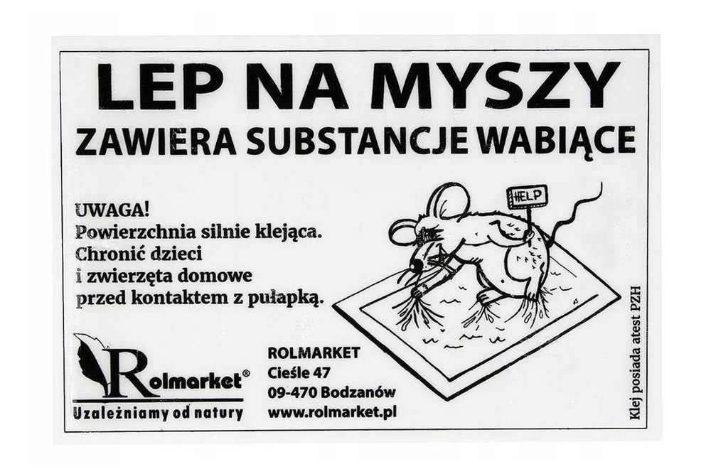 Lep pułapka na myszy z atrakantem wabik lepy 21x14cm 100szt Wysyłka