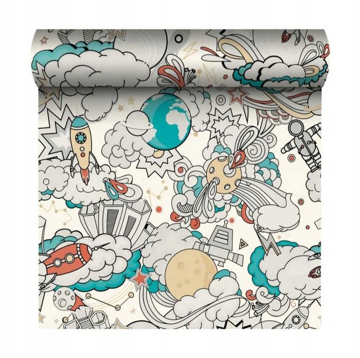 Tapeta dziecieca, kosmos, planety