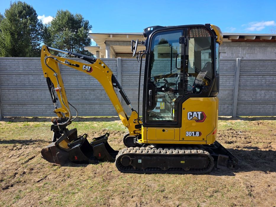 Caterpillar 301.8 (500 mth) jak nowa! 2023 ROK / 3 łyżki / rozsuwane podwozie  minikoparka CAT / CAT 302 / Wacker ET18 / Bobcat E19 / Kubota / yanmar