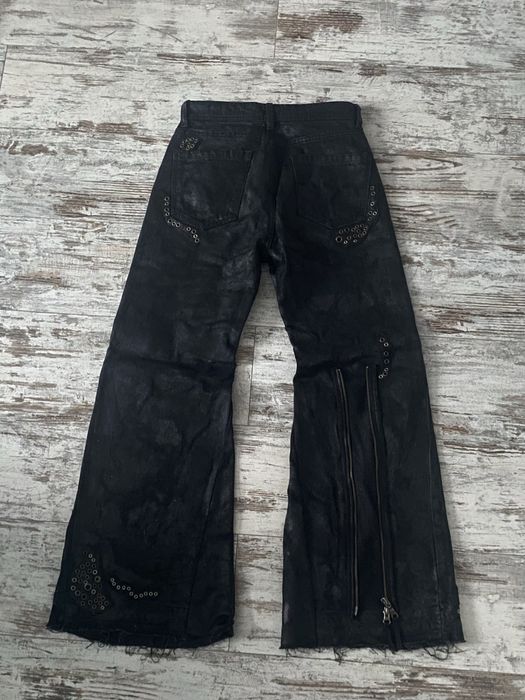 Flared waxed джинси