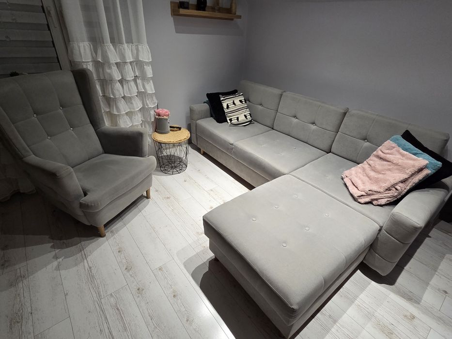 Salon, meble, stół, krzesła, narożnik, sofa, kanapa - MEBLE SALON