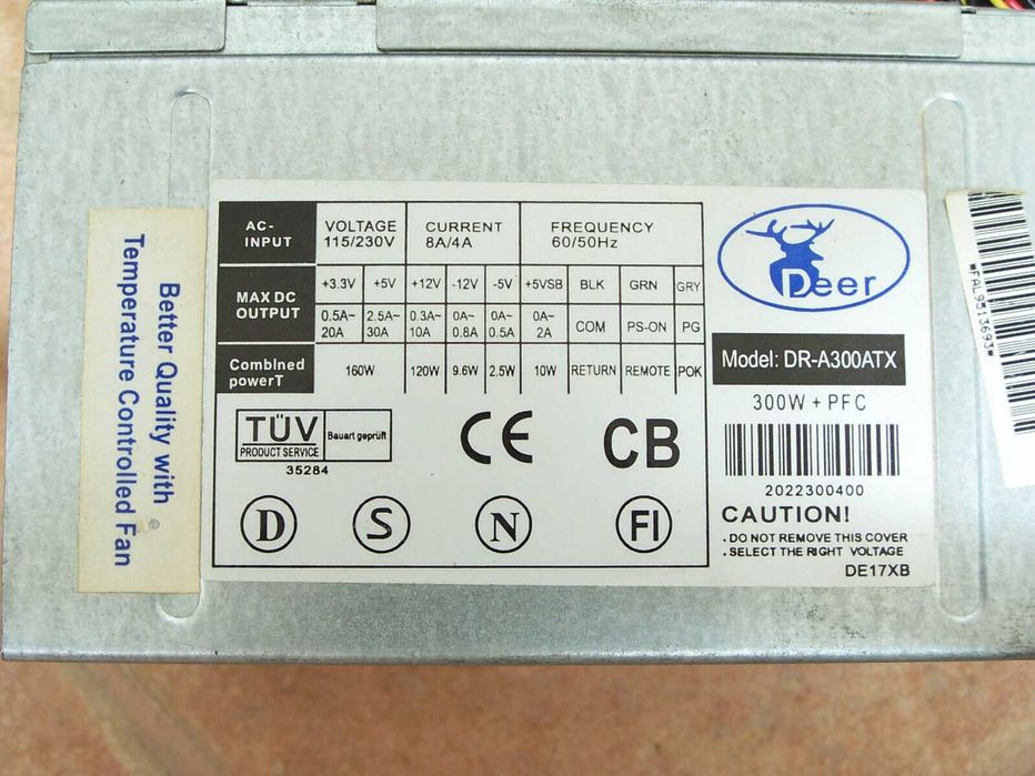 Fonte de alimentação ATX12V 20 pin PSU PC torre switching power supply