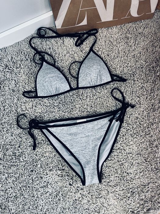 Szary stroj kapielowy damski bikini rozm L Hm dwuczesciowy