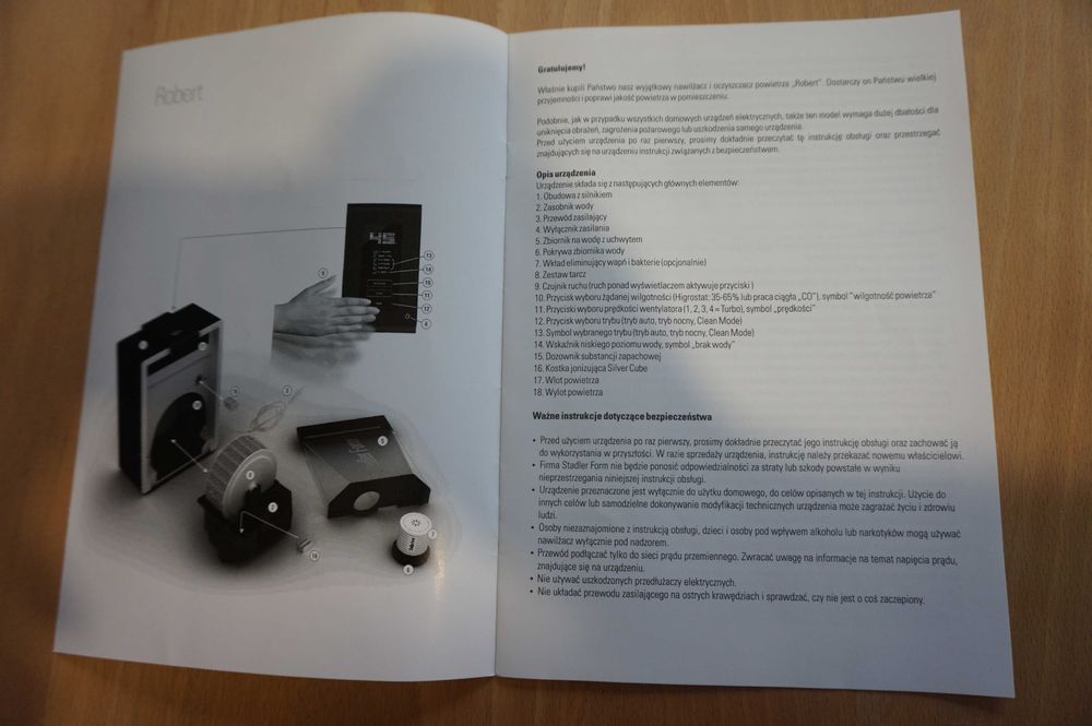 Nawilżacz STADLER FORM ROBERT stan bdb