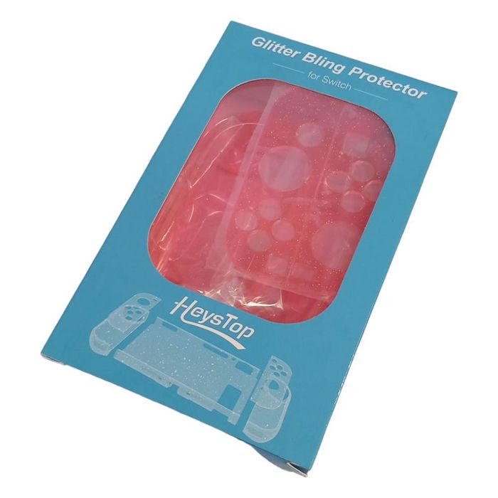 Etui na nintendo switch czerwony brokat