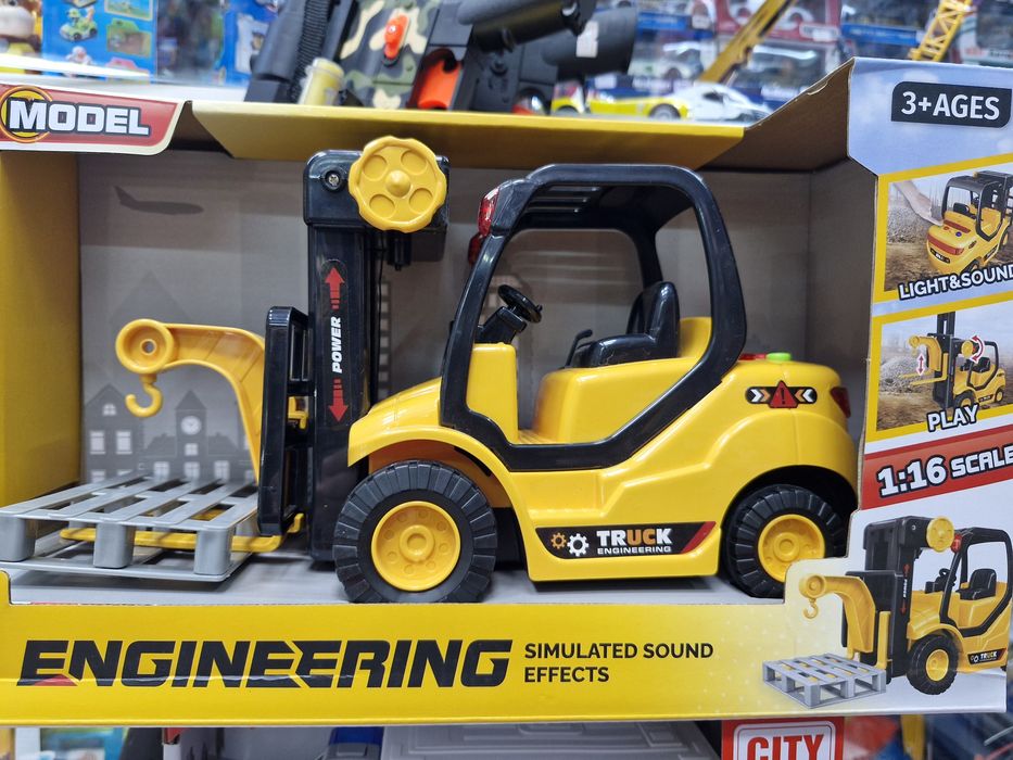 Навантажувач вилковий, погрузчик, спецтехніка масштаб 1:16,світло,звук
