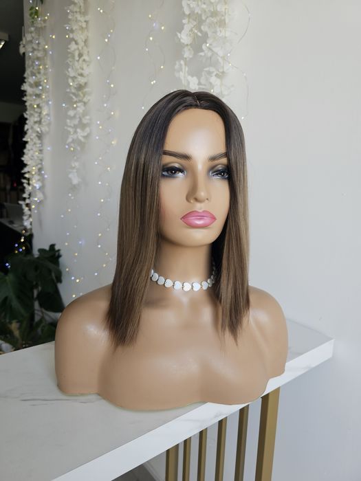 Peruka Ava ombre bob imitacja skóry naturalny efekt